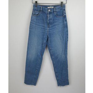 Pacsun High Rise Button Fly Raw Hem Straight Leg Jeans sz 25